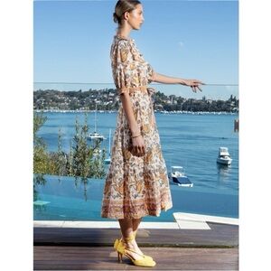 Floral Maxi Dress with Yellow Accents